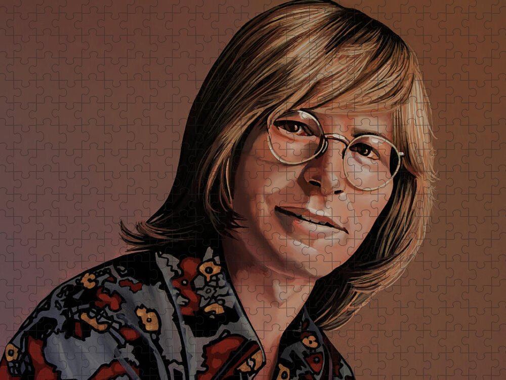 John Denver Jigsaw Puzzle featuring the painting John Denver Painting by Paul Meijering