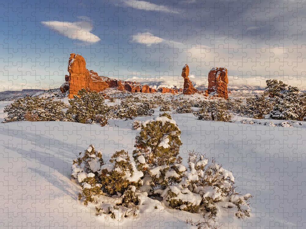 Jeff Foott Jigsaw Puzzle featuring the photograph Juniper And Balanced Rock by Jeff Foott