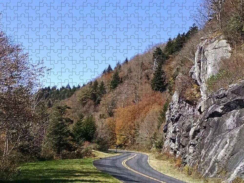 Blue Ridge Parkway Jigsaw Puzzle featuring the photograph Just Around the Bend by Allen Nice-Webb