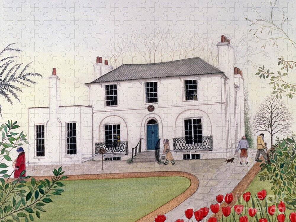Home Jigsaw Puzzle featuring the painting Keats House, Hampstead by Gillian Lawson