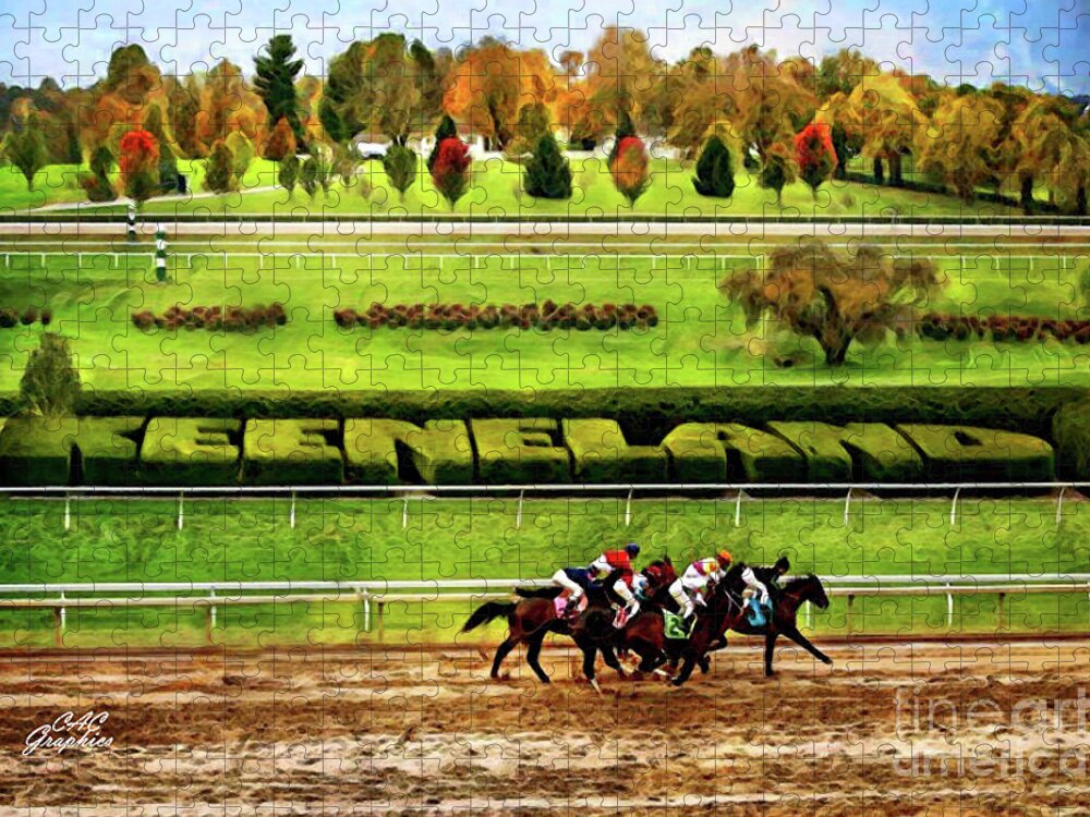 Keeneland Jigsaw Puzzle featuring the digital art Keeneland by CAC Graphics