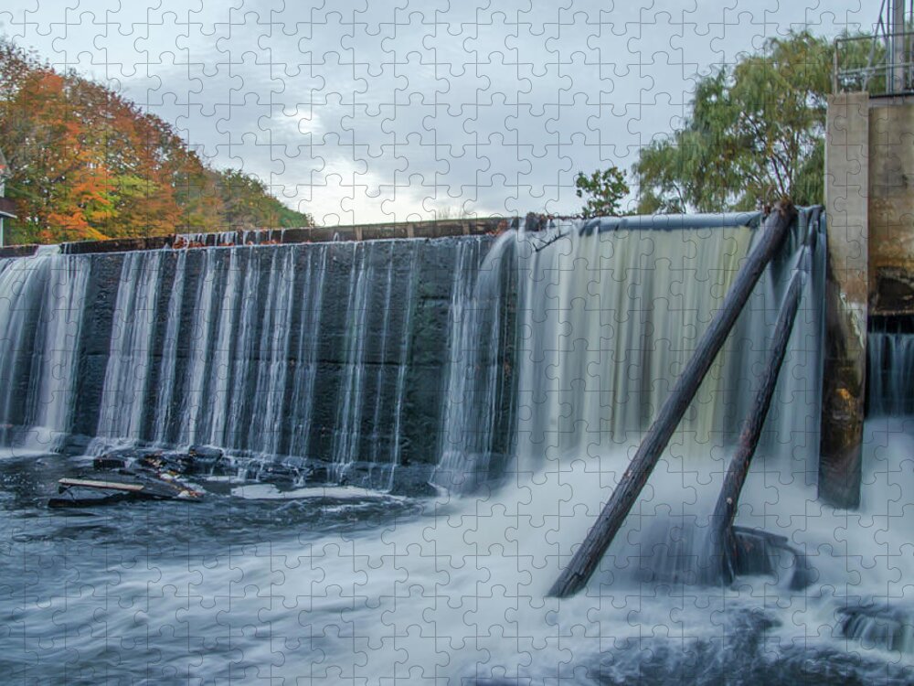 Mousam Jigsaw Puzzle featuring the photograph Kennebunk Maine - Mousam River Dam by Bill Cannon