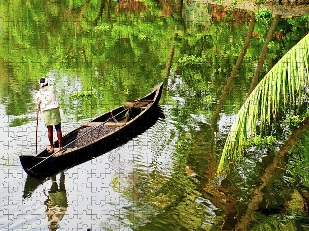 Scenics Puzzle featuring the photograph Kerala Backwaters by Gopan G Nair