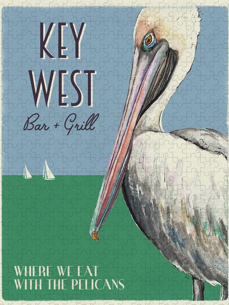 Key Jigsaw Puzzle featuring the mixed media Key West by Patricia Pinto