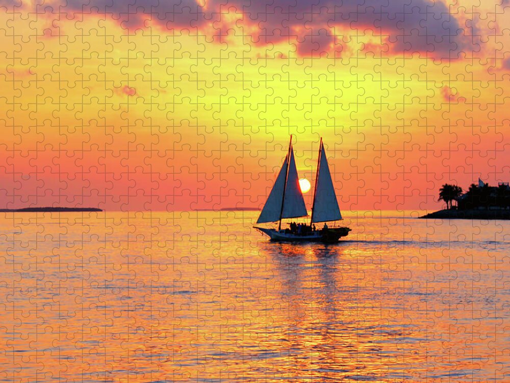 Sea Jigsaw Puzzle featuring the photograph Key West Sunset by Iryna Goodall
