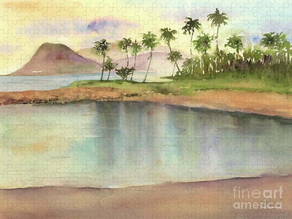 Hawaii Puzzle featuring the painting Ko Olina by Amy Kirkpatrick