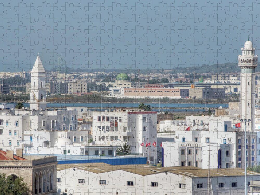 Scenics Jigsaw Puzzle featuring the photograph La Goulette, Tunisia by Davelongmedia