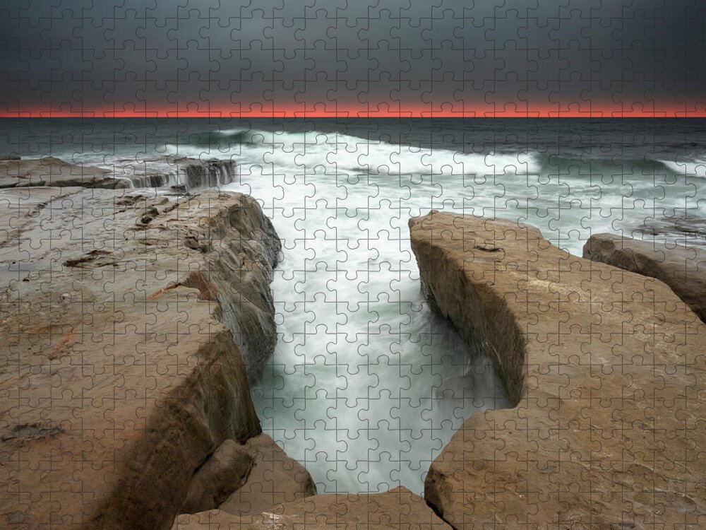 San Diego Jigsaw Puzzle featuring the photograph La Jolla Red Horizon by William Dunigan