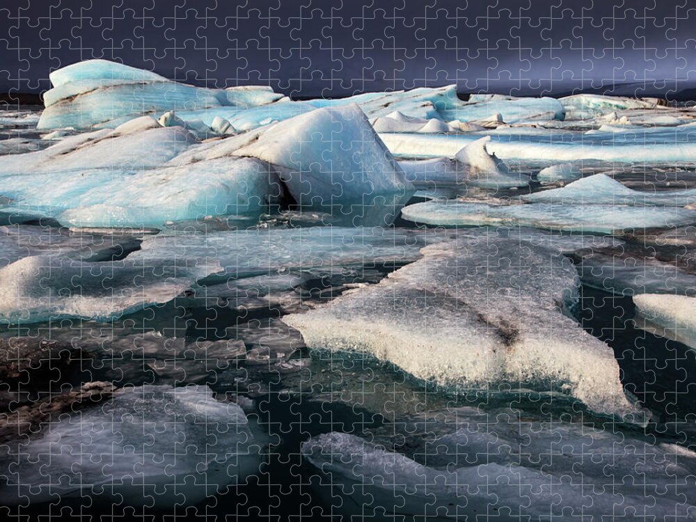 Heike Odermatt Jigsaw Puzzle featuring the photograph Lake At Vatnajokull Glacier by Heike Odermatt