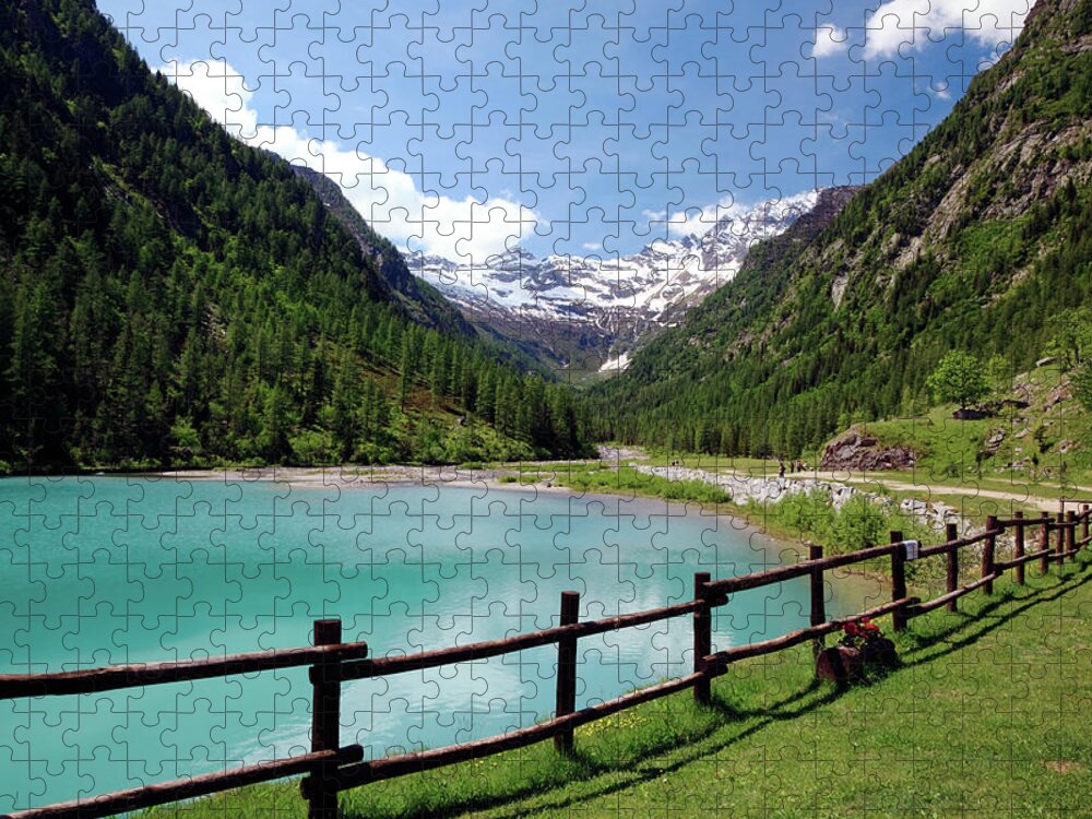 Tranquility Jigsaw Puzzle featuring the photograph Lake In Italian Alps by Matteo Colombo