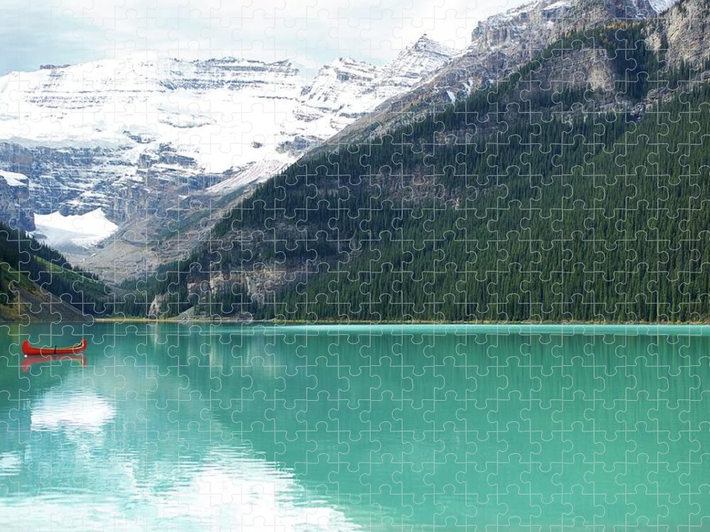 Scenics Jigsaw Puzzle featuring the photograph Lake Louise by Dominik Eckelt