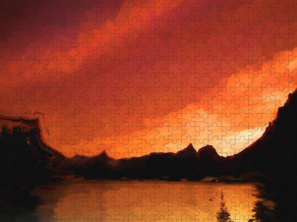 Glacier National Park Jigsaw Puzzle featuring the photograph Lake McDonald Sunset Glacier National Park 101 by Rich Franco