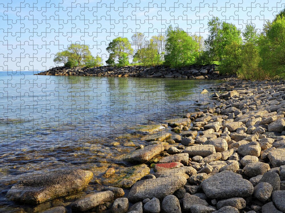Scenics Jigsaw Puzzle featuring the photograph Lake Ontario Beach by Orchidpoet