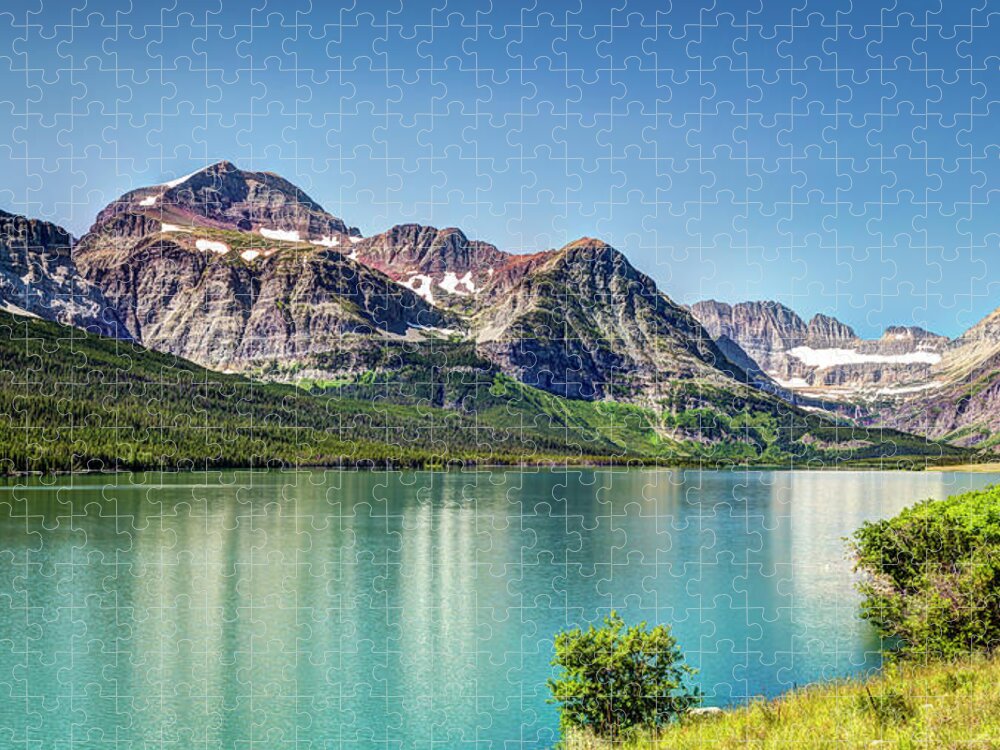 Tranquility Jigsaw Puzzle featuring the photograph Lake Sherburne Glacier National Park by Glenn Ross Images