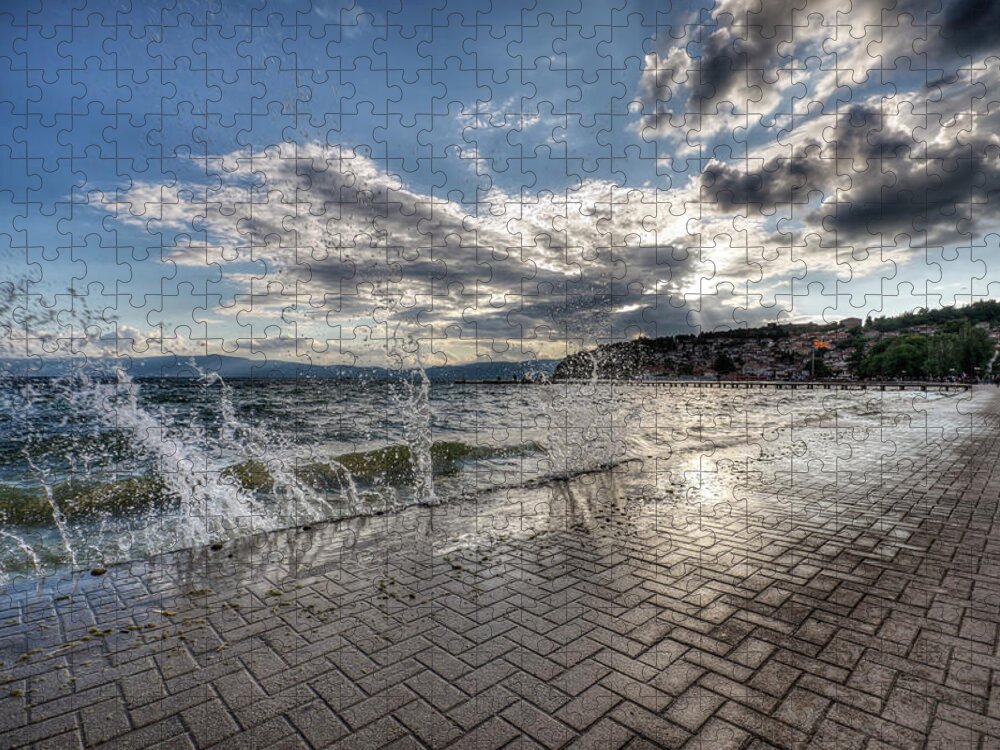 Water's Edge Jigsaw Puzzle featuring the photograph Lakeside Holiday by Davelongmedia