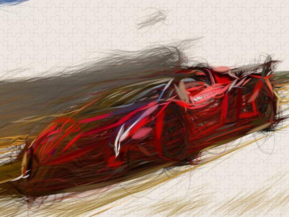 Lamborghini Jigsaw Puzzle featuring the digital art Lamborghini Veneno Roadster Drawing by CarsToon Concept