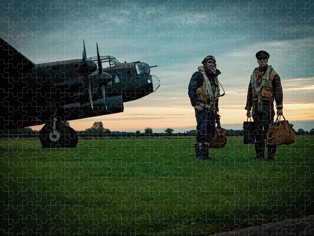 Aircraft Jigsaw Puzzle featuring the photograph Lancaster Crew by Airpower Art