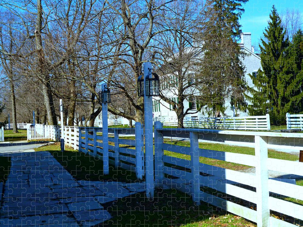 Shaker Village Jigsaw Puzzle featuring the photograph Late Afternoon Stroll in the Village by Mike McBrayer