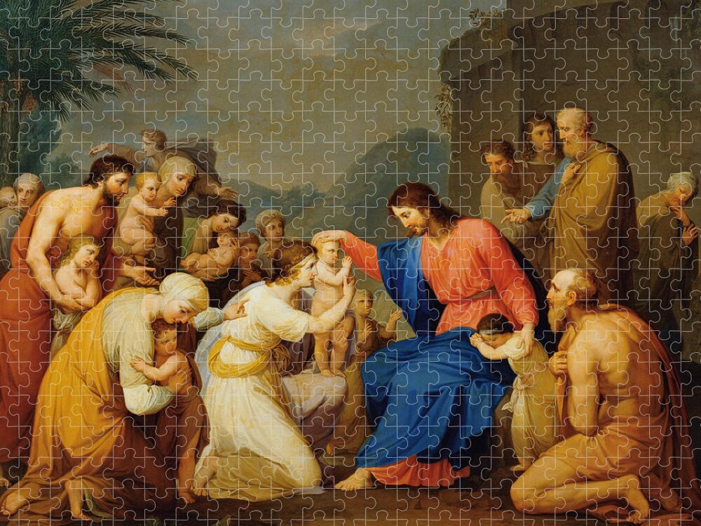 Hubert Maurer Jigsaw Puzzle featuring the painting Let the little children come to me by Hubert Maurer