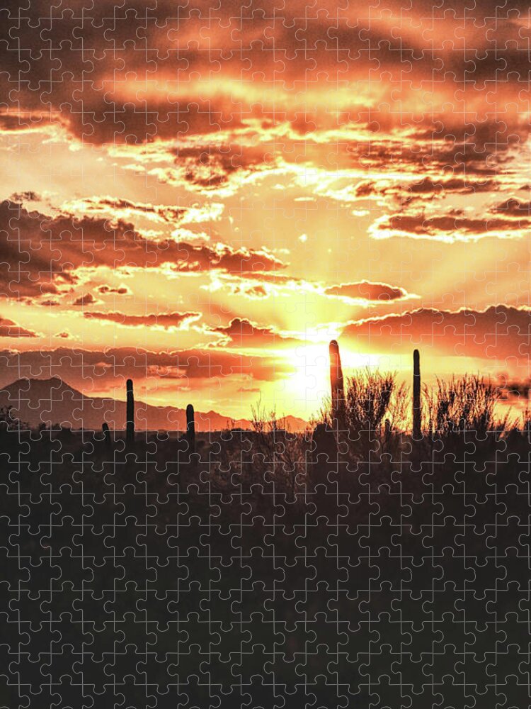 Sunset Jigsaw Puzzle featuring the photograph Light of Arizona by Chance Kafka