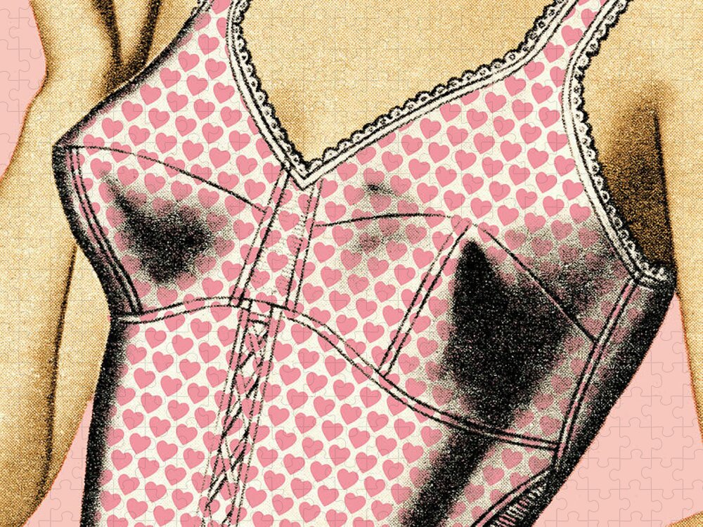 Adult Jigsaw Puzzle featuring the drawing Lingerie by CSA Images