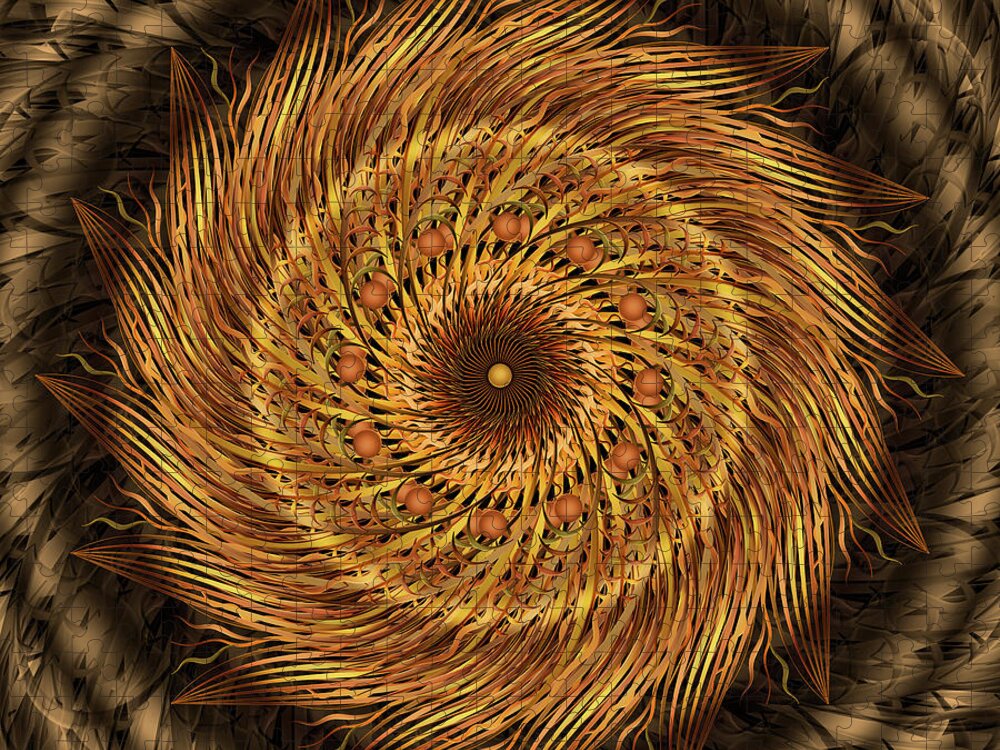 Pinwheel Mandala Jigsaw Puzzle featuring the digital art Listen To The Wind by Becky Titus