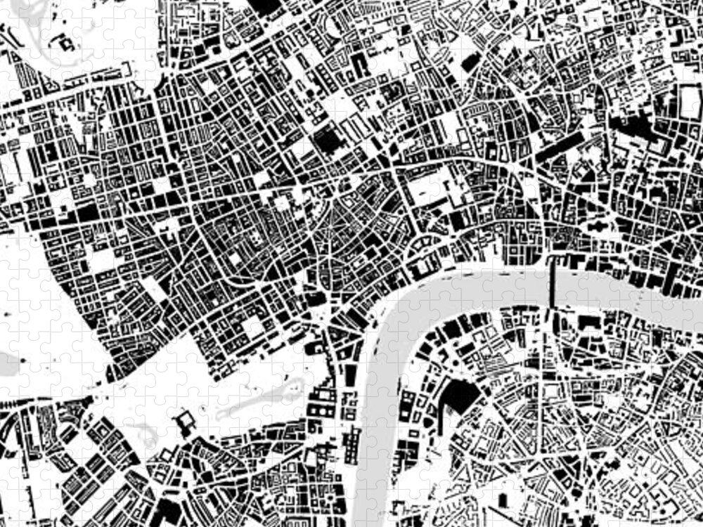 City Jigsaw Puzzle featuring the digital art London building map by Christian Pauschert