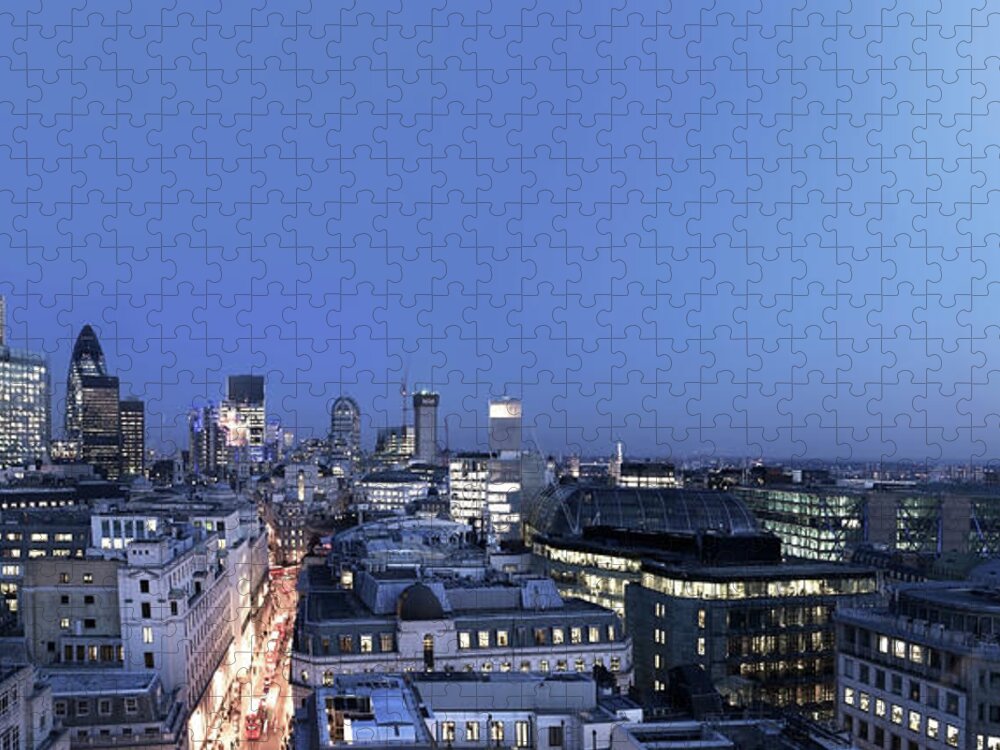 Financial Building Jigsaw Puzzle featuring the photograph London City Lights by Imagegap