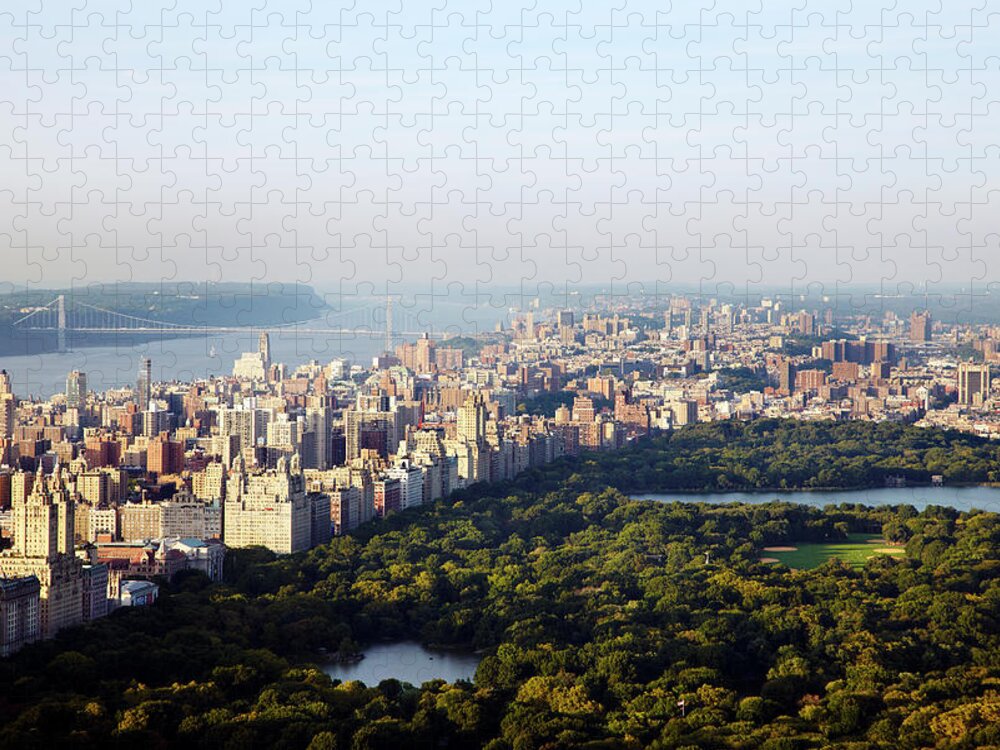 Central Park Jigsaw Puzzle featuring the photograph Looking Over Central Park To The Upper by Thomas Northcut
