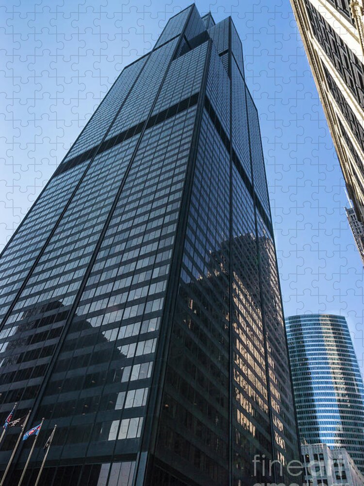 Willis Tower Jigsaw Puzzle featuring the photograph Looking Up Willis Tower by Jennifer White