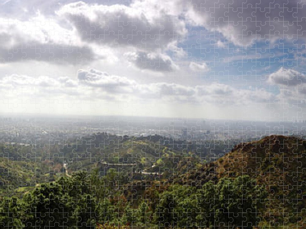 Scenics Jigsaw Puzzle featuring the photograph Los Angeles Panorama by Adiabatic