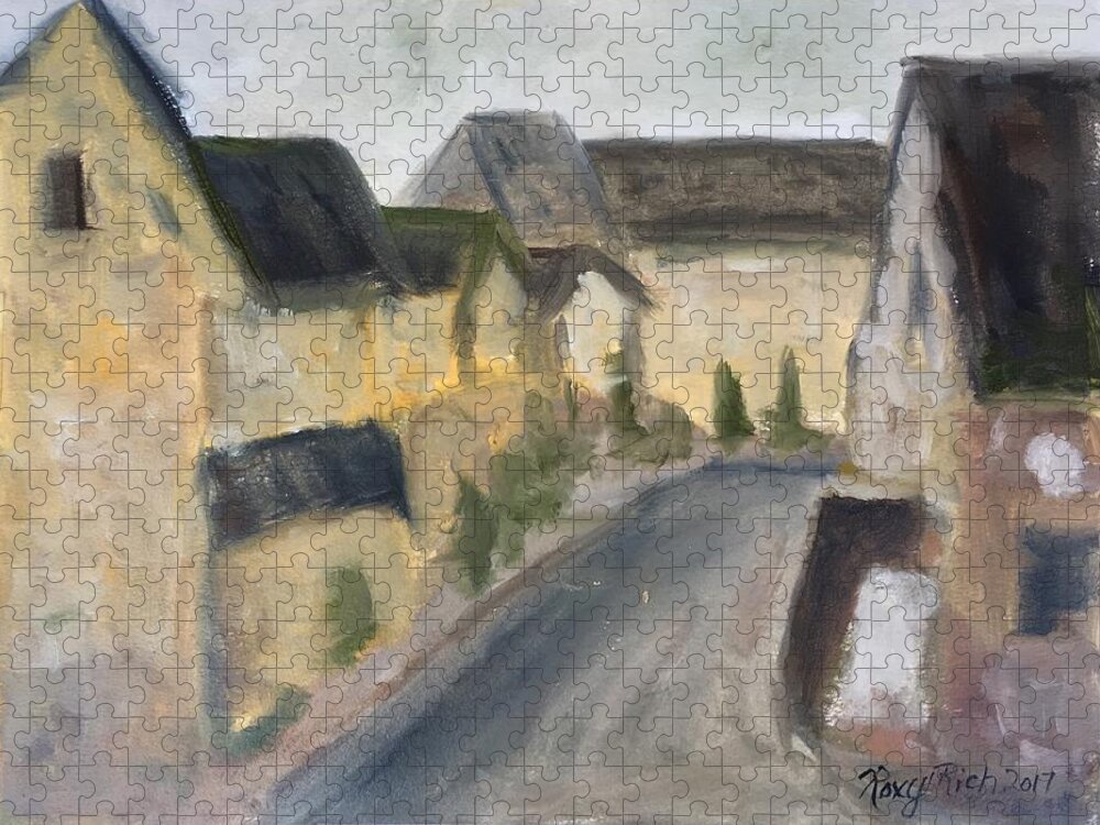 Cotswold Jigsaw Puzzle featuring the painting Lower Slaughter by Roxy Rich
