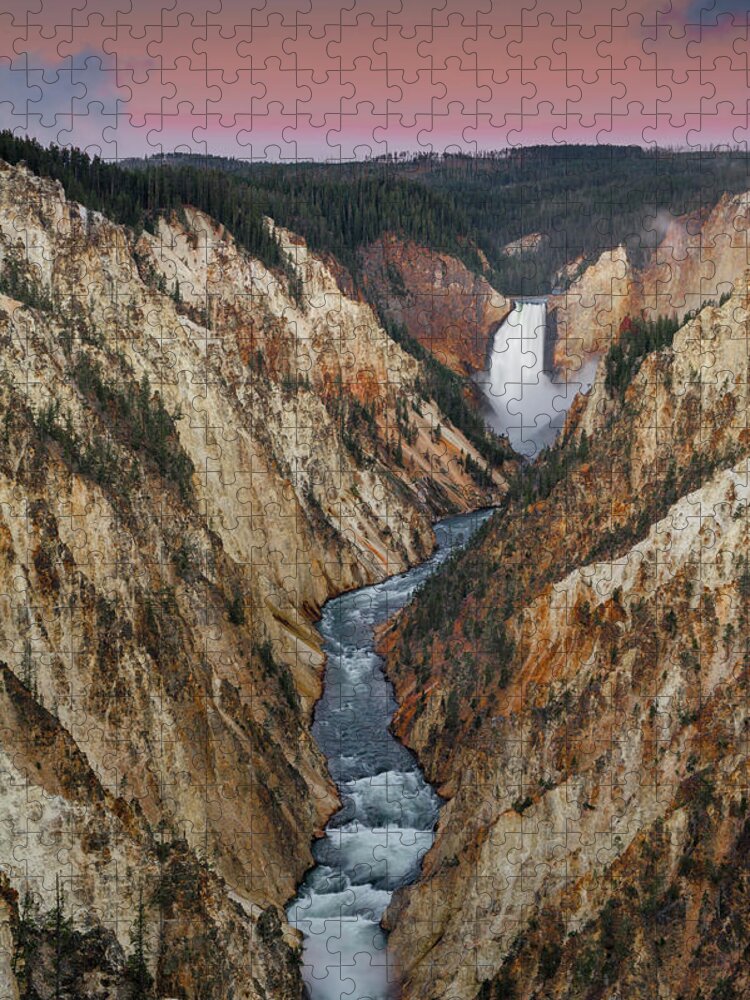 Jeff Foott Jigsaw Puzzle featuring the photograph Lower Yellowstone Falls by Jeff Foott