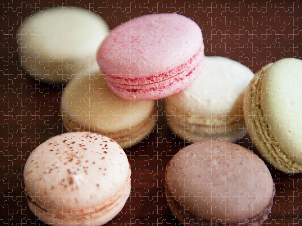 Temptation Jigsaw Puzzle featuring the photograph Macaroons by Li Kim Goh