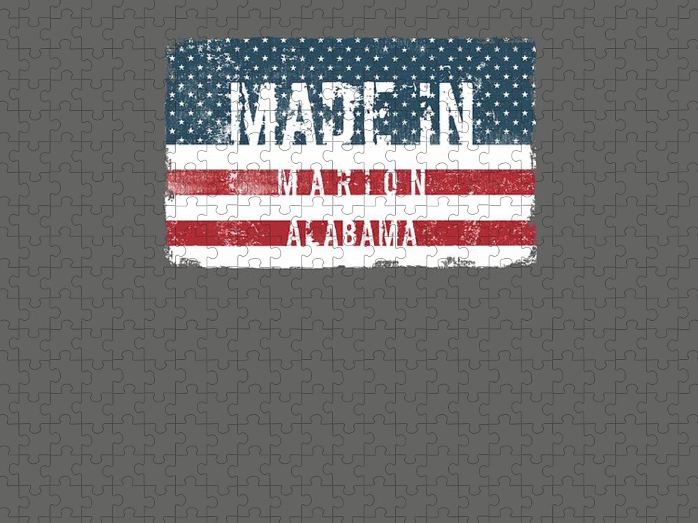 Marion Jigsaw Puzzle featuring the digital art Made in Marion, Alabama by TintoDesigns