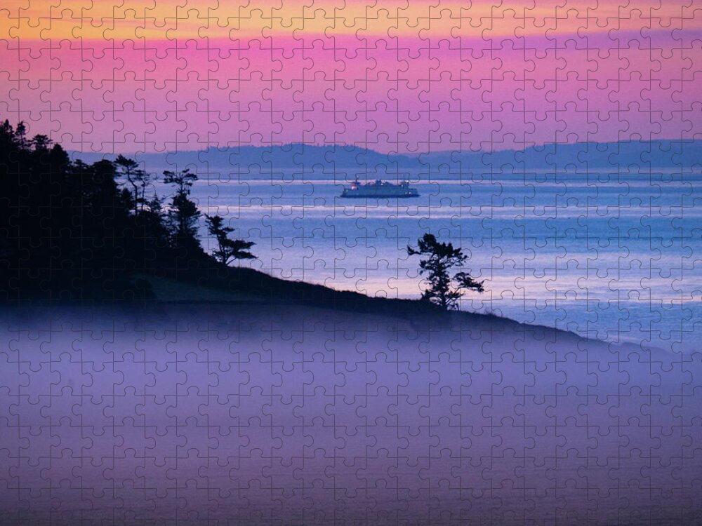 Ferry Jigsaw Puzzle featuring the photograph Magical Morning Commute by Leslie Struxness