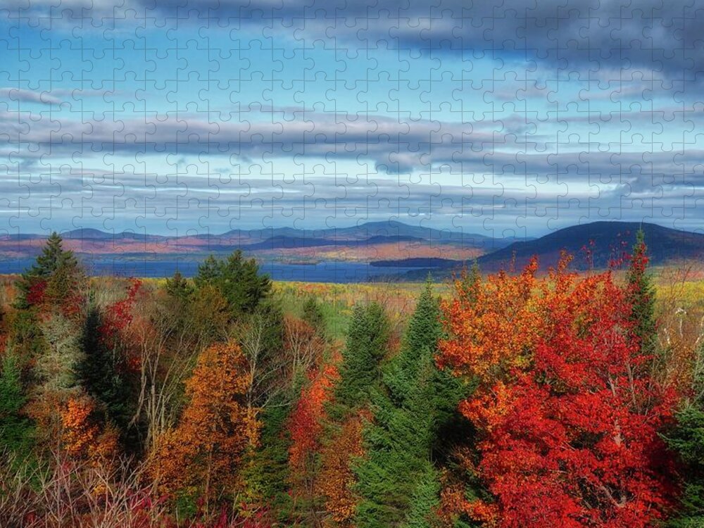Landscape Jigsaw Puzzle featuring the photograph Maine Fall Foliage by Russel Considine