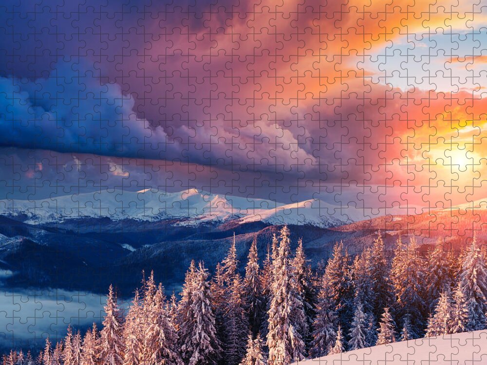 Perfect Puzzle featuring the photograph Majestic Landscape Glowing By Sunlight by Creative Travel Projects