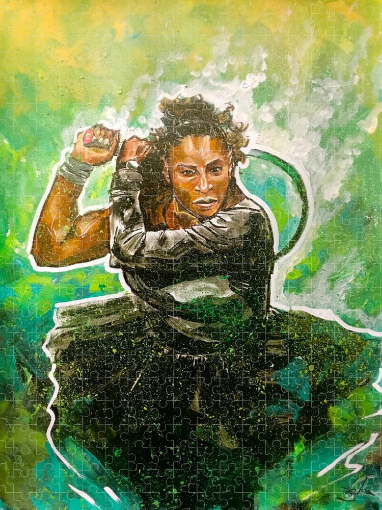 Serena Williams Jigsaw Puzzle featuring the painting Mama Said Knock You Out by Joel Tesch