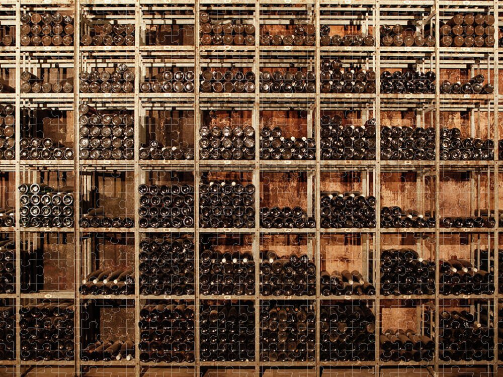 Alcohol Jigsaw Puzzle featuring the photograph Many Shelves Of Bottles Of Wine by Marc Volk