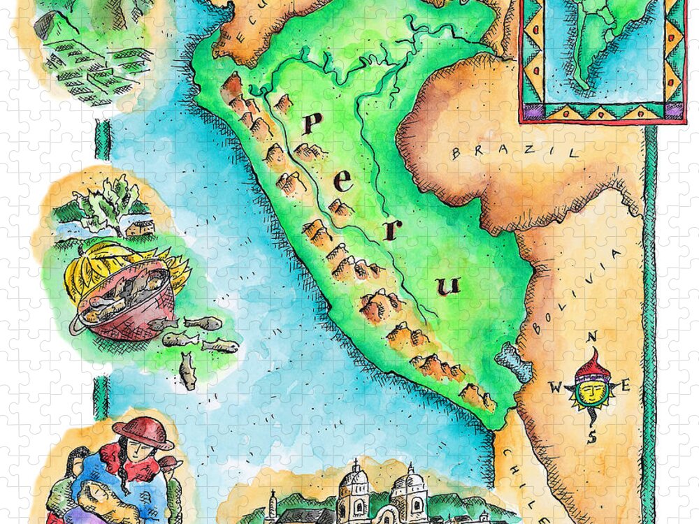 Map Of Peru Jigsaw Puzzle by Jennifer Thermes - Photos.com