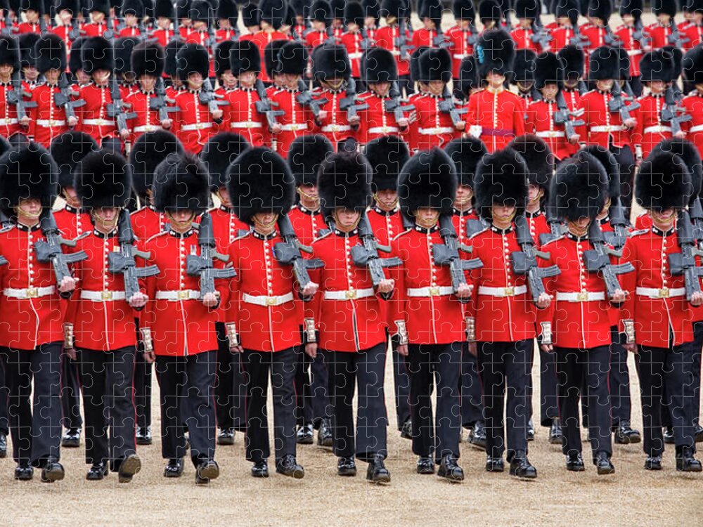 Rifle Jigsaw Puzzle featuring the photograph March-past, Trooping The Colour by David C Tomlinson