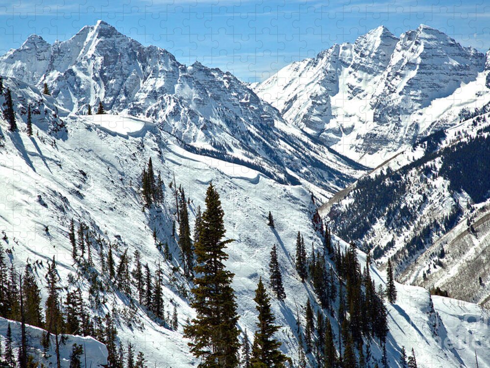 Maroon Bells Jigsaw Puzzle featuring the photograph Maroon Bells Winter Paradise by Adam Jewell
