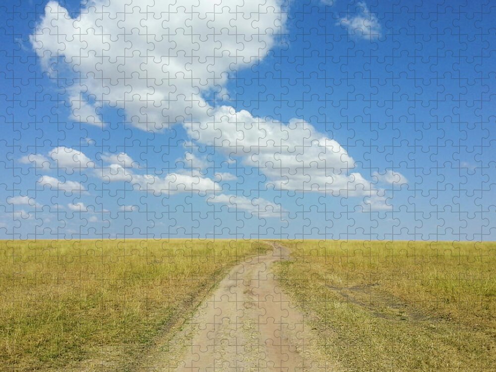 Tranquility Jigsaw Puzzle featuring the photograph Masai Mara Dirty Road by Universal Stopping Point Photography