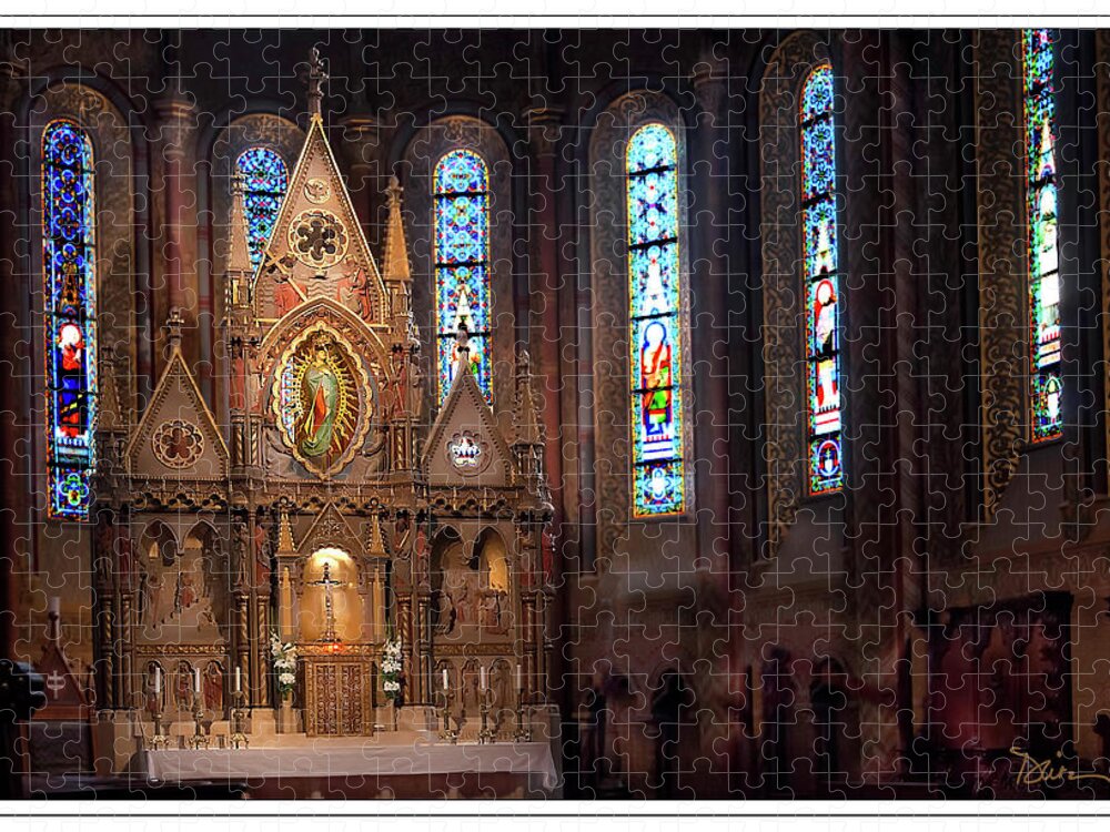 Altar Jigsaw Puzzle featuring the photograph Matyas Church Altar in Budapest by Peggy Dietz