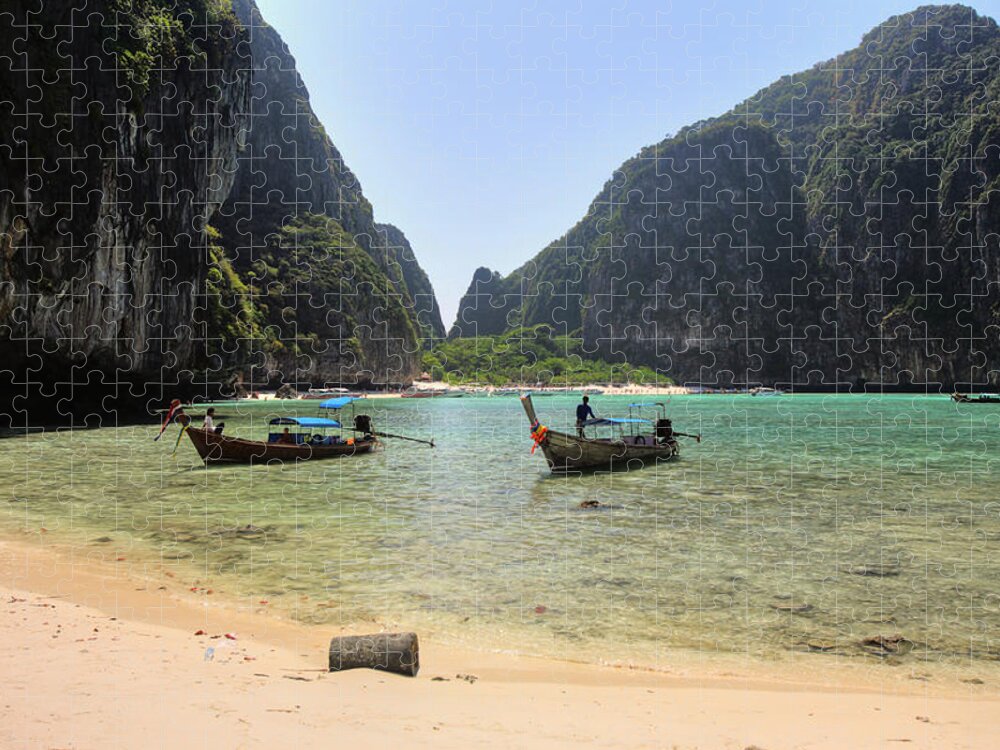 Scenics Jigsaw Puzzle featuring the photograph Maya Bay At Phi Phi Leh Island by Massimo Pizzotti