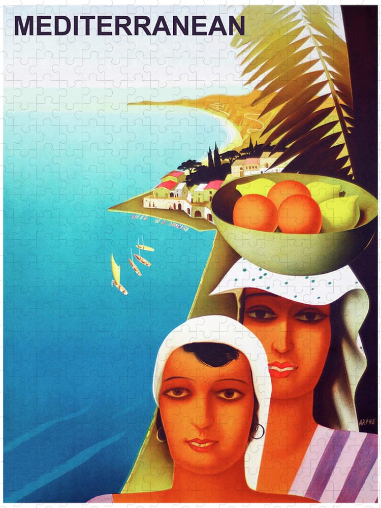 Mediterranean Jigsaw Puzzle featuring the digital art Mediterranean by Long Shot
