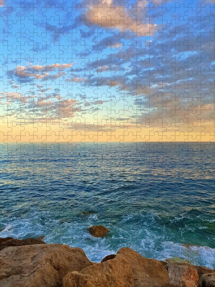 Sunset Jigsaw Puzzle featuring the photograph Mediterranean Sunset by Andrea Whitaker