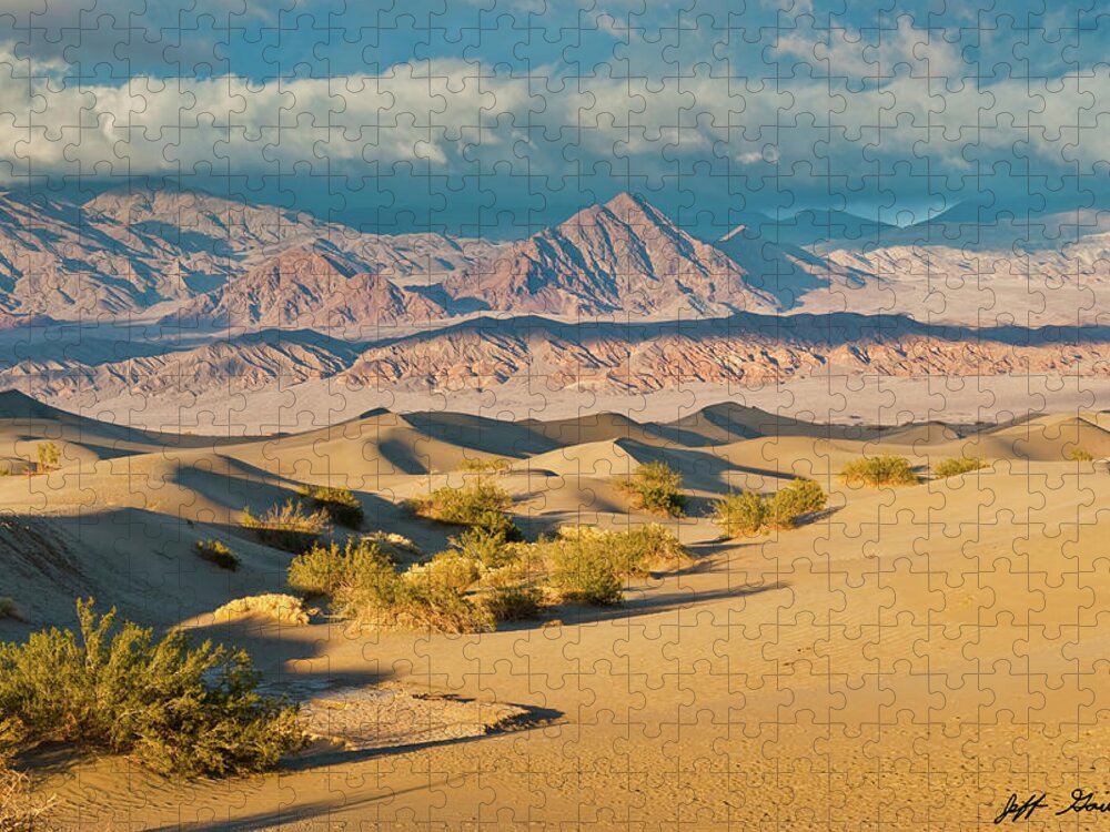 Amargosa Range Jigsaw Puzzle featuring the photograph Mesquite Flat Sand Dunes at Sunset by Jeff Goulden