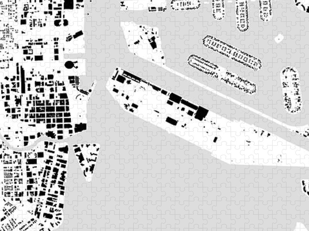 City Jigsaw Puzzle featuring the digital art Miami building map by Christian Pauschert